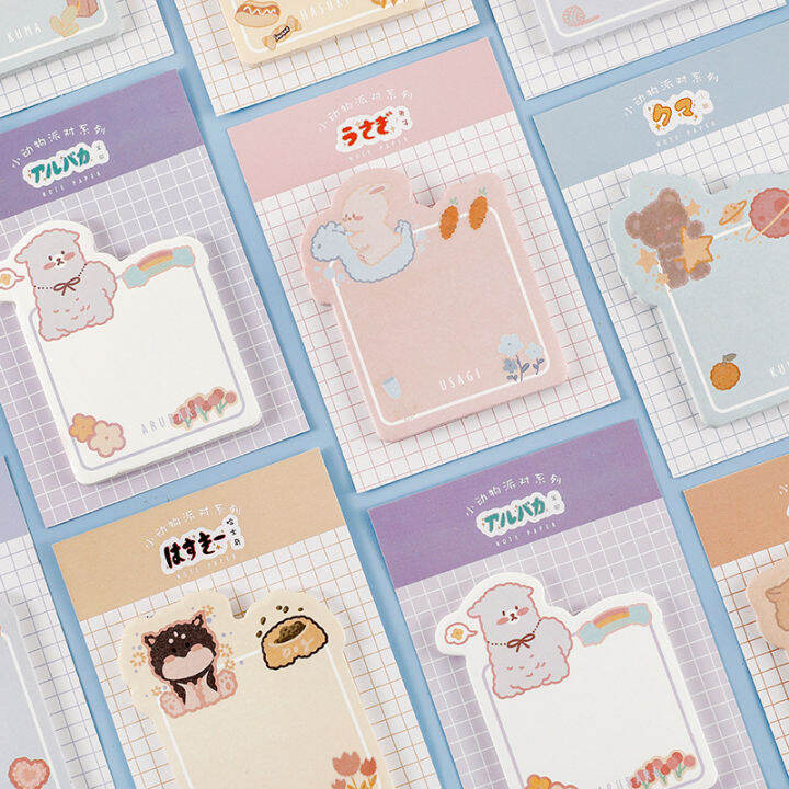 น่ารักการ์ตูนสัตว์-party-series-sticky-notes-memo-pad-ไดอารี่เครื่องเขียน-flakes-สมุดภาพตกแต่ง-kawaii-cat-n-ครั้ง-sticky-yrrey