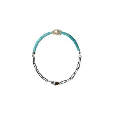 กำไลหิน Solitarius: เทอร์ควอยซ์ (Turquoise) และไข่มุก (Pearl bracelet)