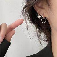 2022 Silver Color Geometric Heart shaped Earrings for Women Girls Fashion Hollow Heart Hoop Earrings INS Jewelry Accessories