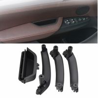 RHD 3PCS Black Car Front Rear Left / Right Interior 3 Doors Handle Inner Panel Pull Cover For BMW X3 X4 F25 F26 2010-2017