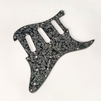 ；‘【；。 Black Pearl 3 Ply 11 Holes SSS Guitar Pickguard Anti-Scratch Plate For ST FD Electric