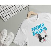 เสื้อยืดลาย น้องหมาเฟรนช์ บูลด็อก French Bull Dog ผ้า Cotton  สีสันสดใส ใส่สบาย ลายน่ารักๆ