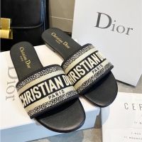 dio r Womens Sandals Cool Flat Embroidered Slippers Size 35-42 New 2023 Original High Quality Womens Sandals Flat Bottom Embroidery Slippers