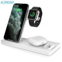 ZZOOI 15W  Fast Wireless Charger Stand For iPhone 12 11 X 8 Apple Watch 4 in 1 Foldable Charging Dock Station for Airpods Pro iWatch