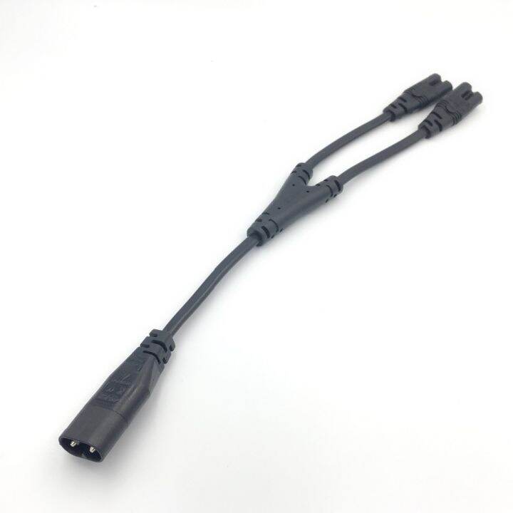IEC320 C8 to 2X C7 Y Split AC Power Cord IEC Figure 8 Male to 2 Female
