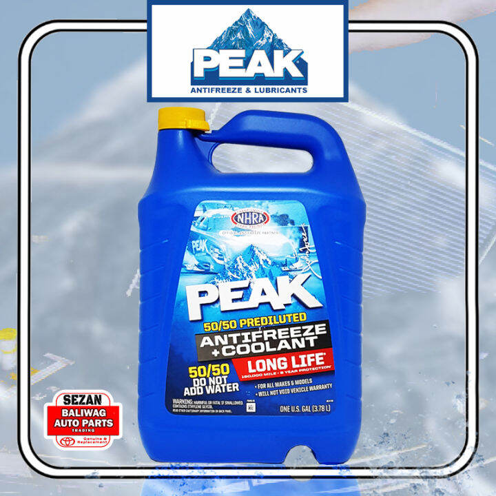 PEAK LONG LIFE COOLANT ANTIFREEZE 50/50 PREDILUTED 3.78 LITERS PEAKGLN ...