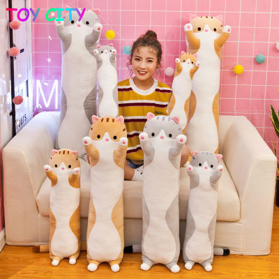 50cm/70cm/90cm/110cm Kids Long Cat Plush Toy Cute Cat Pillow Cat Stuffed Toy Bed Doll Birthday Gift for kids boys 2 – 6 years