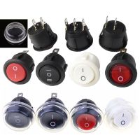 Rocker Switch Small diameter 22mm 2 pin red black white mini round switch 3