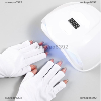 sunkepo6392 1คู่ถุงมือป้องกันรังสียูวีถุงมือถุงมือเล็บเล็บเล็บเครื่องมือ LED UV