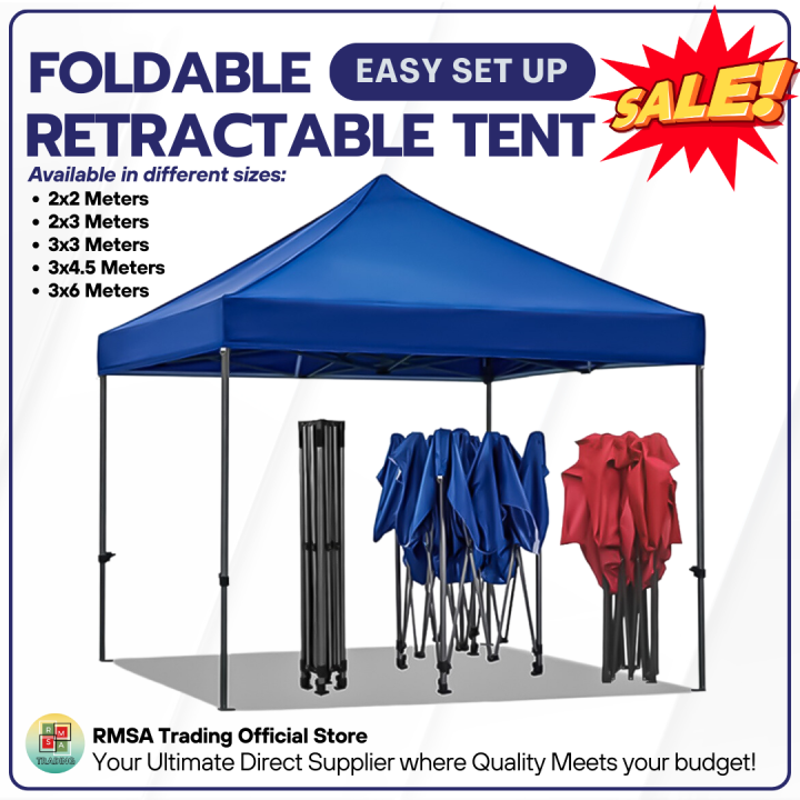 RMSA Foldable Tent Heavy Duty Tent WaterProof Folding Nylon Fabric Column Steel Portable Pergola