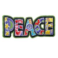 Green Peace Love Flowers Embroidered Patches Sew Iron On Fabric Badges For Dress Bag Jeans Hat T Shirt DIY Appliques Craft Decor Haberdashery