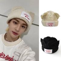 [Hana Clothing Store] Kpop Stray เด็ก HyunJin Hendery Beanies เดียวกัน WAYV Leeknow หมวกหูแมวแฟชั่นหมวกแก๊ปน่ารัก LoverBoy ลำลอง Headgear