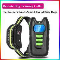 ZZOOI Electric Remote Dog Training Collar With LCD Display Vibration Anti-Bark Sound Control Rechargeable Waterproof Collar For Dogs