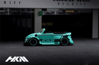 HKM 1: 64 RWB TYPE 1 เพดานแบบถอดได้สีฟ้าสีน้ำตาลโลหะผสม Diorama Stock รถ Model Collection Miniature Carros Toys