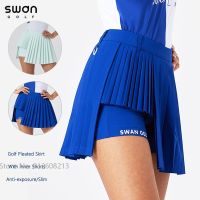 SG Summer Ladies Sports Culottes High Waist Irregular Golf Skirt Women Elastic Bottoms Anti-empty Pleated Skorts Clothing S-XL