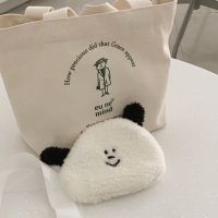 Cute Little Face Puppy Plush Coin Purse Storage Headphone Bag Lipstick Storage Bag Small Wallet Data Line Pouch Coin Purse