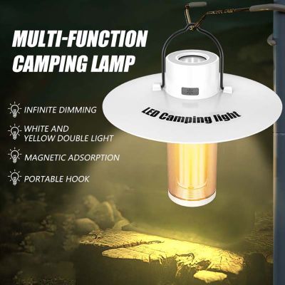 [จัดส่งในพื้นที่] 2000mAh XPE Camping Light 320LM 5 โหมดไฟ LED บรรยากาศ Type-C USB แบบชาร์จไฟได้ IPX4 กันน้ำเดินป่าฉุกเฉินตกปลา [1-3 วันมาถึง]