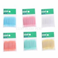 ；‘【；- 100Pcs/Lot Soft Plastic Double-Headed Brush Stick Floss Pick Toothpick Oral Care 6.3Cm Drop Shipping