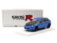 HONDA CIVIC TYPE R EK9 BLUE WITH BLACK BONNET HONG KONG EXCLUSIVEMODEL 1:64 (TARMAC WORKS)