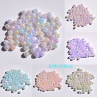 【CC】♙  Jewelry Accessories 8MM Color Plated Beads Imitation Spacer Making Department 100pcs