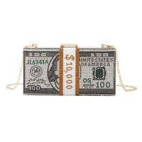 New Crystal Money USD Bags Dollar Design Luxury Diamond Evening Bags Party Purse Clutch Bags Wedding Dinner Purses and Handbags