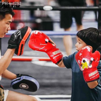 1 Pair Children Boxing Gloves Workout Exercise Training PU Leather Sponge Kids Boxing Gloves Mitts Sports Protection Accessories