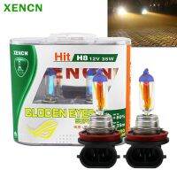 Xencn ดวงตาสีทองฮาโลเจน H8 12V 35W ไฟตัดหมอก2300K 80% สีเหลืองพิเศษคู่หลอดไฟอัตโนมัติของแท้