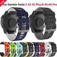 ❐ 26 22mm silikonowy pasek do zegarków dla Garmin Fenix 6X 6 6s 5X 5 5S 3hr Forerunner 935 zegarek 20mm Quick Release Easyfit wymienny pasek do