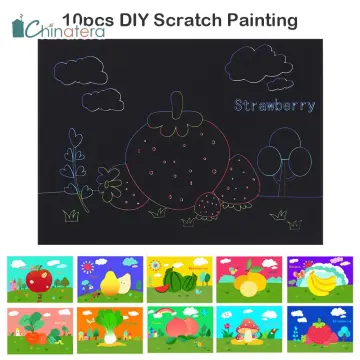 Fun DIY Doodling Drawing Magic Scratch Painting Book Kids Children Learning  Education Toys Christmas Gift