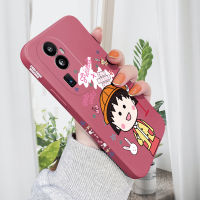 เคส PMP สำหรับ OPPO Reno10 Pro + 5G เคสโทรศัพท์การ์ตูนอะนิเมะ Chibi Maruko-Chan หญิงพิมพ์ลายด้านข้างดีไซน์แบบน้ำลวดลายขอบสี่เหลี่ยมปลอกซิลิโคนเคสป้องกันทนแรงกระแทกกล้องคลุมทั้งหมด