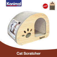 Kanimal Cat Toy ของเล่นแมว ที่ลับเล็บบ้านแมว รุ่น Cottage สำหรับแมวทุกสายพันธุ์ Size L ขนาด 48x25x33.5 ซม. แถมฟรี! Catnip กัญชาแมว