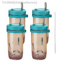 ◊ rfefefewfeerew larga copos Smoothie com tampas e palhas de café gelado Jar lúpulo seco cocktails beber frio 4pcs