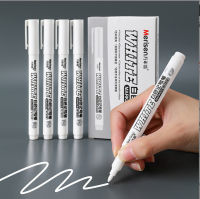 ปากกามาร์กเกอร์สีขาวหัวบางสีขาวพราว 1mm ปากกาสีกันน้ำแห้งเร็วภาพวาดยางปากกาทัชอัพปากกาเครื่องหมาย