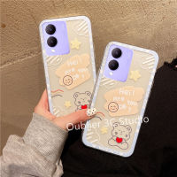 เคสโทรศัพท์ VIVOY17s VIVO Y17s เคส ข้อเสนอสุดพิเศษดีไซน์ใหม่สุดสร้างสรรค์ลายหมีการ์ตูนน่ารักซิลิโคนใสบางเฉียบกันกระแทกฝาครอบเนื้อนิ่ม Case 2023