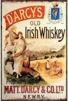 Whiskey Metal Tin Sign DarcyS Old Irish Whiskey Proprietors Retro Poster Country Pub Farmhouse Farm Living Room Home Art Wall Decoration Plaque