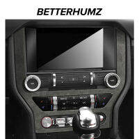 BETTERHUMZ Alcantara ห่อรถควบคุมกลางซีดีแผงปกปั้นตัดสติกเกอร์สำหรับฟอร์ดมัสแตง2015-2023อุปกรณ์เสริม