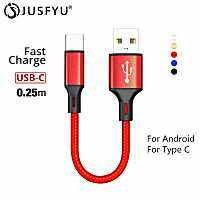 yqcx001 sell well - / 25cm Short nylon Type C Charger Data Cable For Samsung A5 S8 S9 Plus Huawei P20 P30 xiaomi Fast Charging Power Bank phone Cables