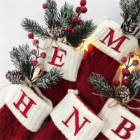 Christmas Socks Letter Snowflake Pattern Knitting Christmas Stocking Xmas Gift Bag Christmas Decorations For Home 2022 New Year