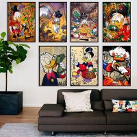 Disney Pop Street Graffiti Donald Duck Wall Art โปสเตอร์การ์ตูนคลาสสิกตกแต่งบ้านภาพวาดผ้าใบภาพจิตรกรรมฝาผนังภาพพิมพ์งานศิลปะ