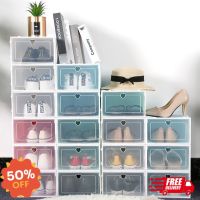 ABB Shoe box กล่องใส่รองเท้า กล่องเก็บรองเท้า  กล่องใส่รองเท้า ฝารูปวงกลม ต่อได้หลายชั้น มี2ขนาด มีวิดีโอสอนประกอบ ส่งฟรี!