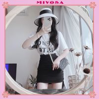 Set of 2 sided drawstring short a-line skirt with cotton t shirt for women mivosa sv005