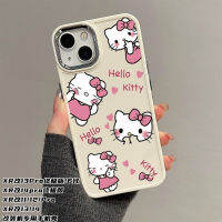 กองซ้อน KT แอปเปิ้ลแมว xr เปลี่ยน 121314 รูใหญ่ xr เปลี่ยน 12Pro เคสศัพท์กรอบโลหะสำหรับเด็กผู้หญิง