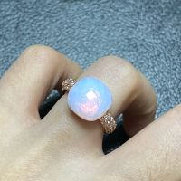 Classic Brand Candy Style Ring Zircon Flat Natural Pink Crystal Ring For Women Wedding Party Fashion Jewelry Birthday Gift
