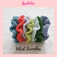 Landalia - Velvet scrunchies ยางมัดผมโดนัท ยางมัดผมเกาหลี handmand งานถักโคร์เชต์ด้วยไหมกำมะหยี่นำเข้า