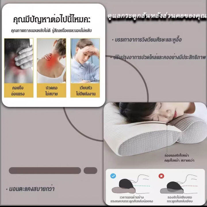 หมอนสุขภาพ-หมอน-หมอนหนุน-รองรับต้นคอ-กันตกหมอน-กันไรฝุ่น-กันไรฝุ่น-แก้ปวดคอ-พร้อมส่ง