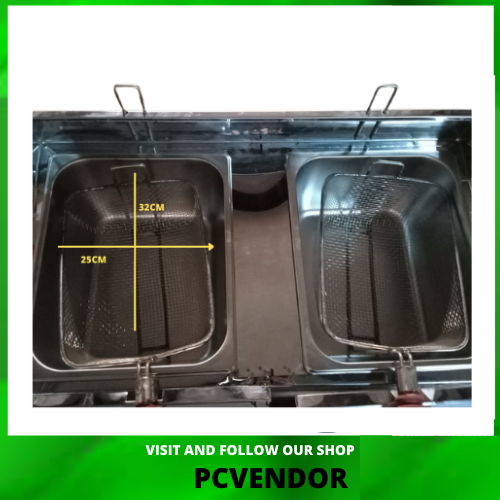 DURABLE LARGE DOUBLE DEEP FRYER GAS TYPE WITH BURNER INCLUDED HEAVY