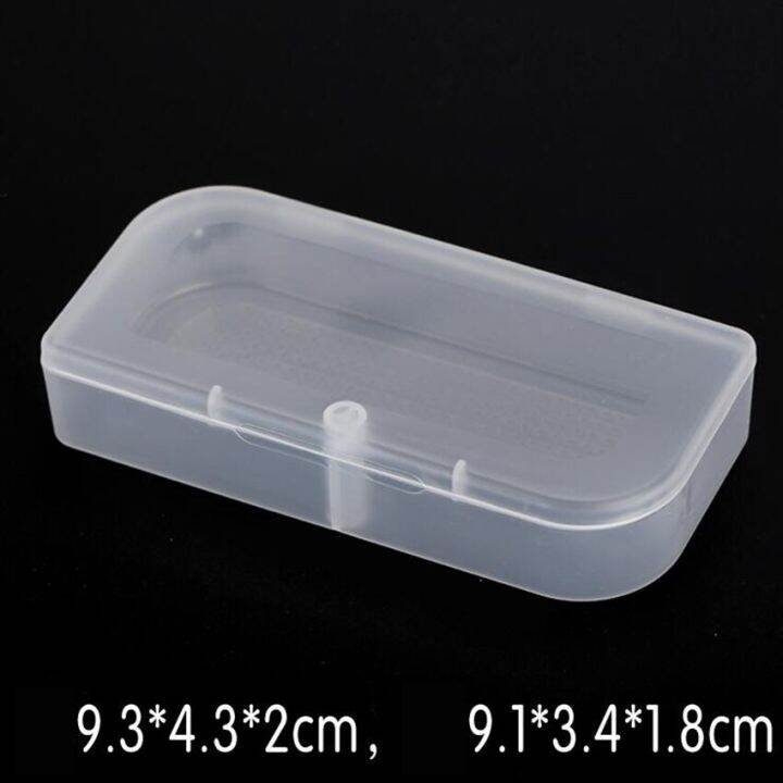 Elliptical Plastic Clear Transparent Storage Electronic Parts Beads Box ...