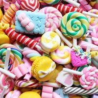 20pc Clay Candy Cake Fake Sweet Sugar Artificial Food Miniature Ornament Decoration Home Decor DIY Accessories