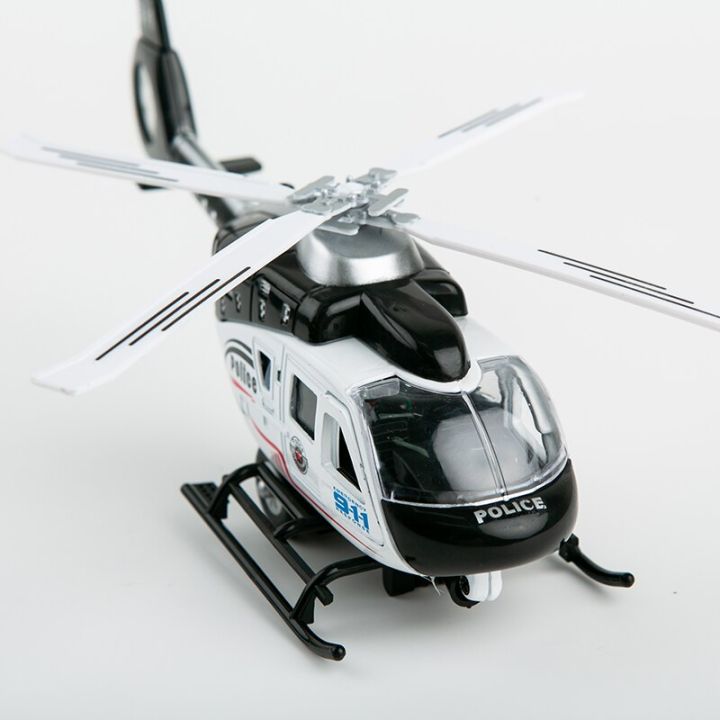 ชุดของเล่นแบบจำลองของสะสมเครื่องบินตำรวจเฮลิคอปเตอร์อัลลอยสีดำ-mainan-pesawat-terbang-จำลองสำหรับเป็นของขวัญวันเกิดของ-ks-boys