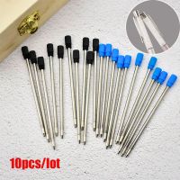 TU3Y 10 pcs/lot 0.5mm ร้อน อุปกรณ์เครื่องเขียน ลายเซ็น โลหะ ปากกาลูกลื่นแบบเติม แกนกลางปลายปากกา หมึกสีน้ำเงิน/ดำ